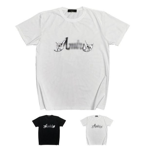 

men's t-shirts european and american street tide short-sleeved skull letter print ins casual hip-hop high street half-sleeve t-shirt me, White;black