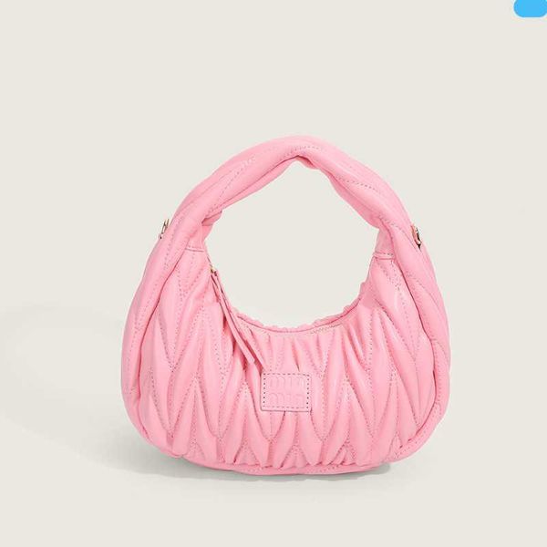 

shoulder bags designer fashion mm handbags wrist 2022 new women's sweet solid color mini handbag versatile pleated crescent crossbody x