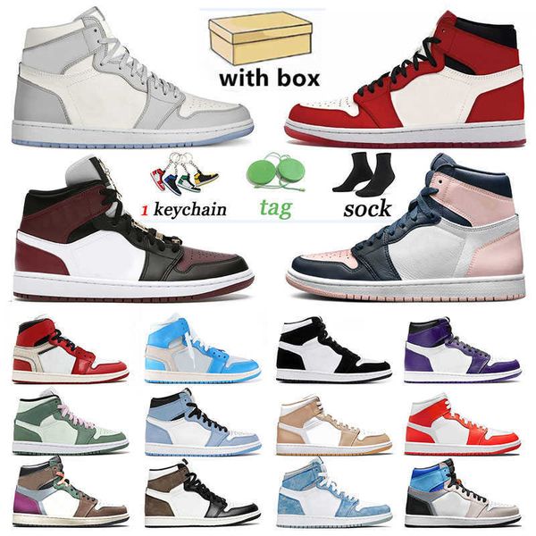

nk shoe trainers basketball shoes sneakers university blue mid black dark beetroot bubble gum hyper royal bordeaux high og jumpman 1 1s cac, Black;white
