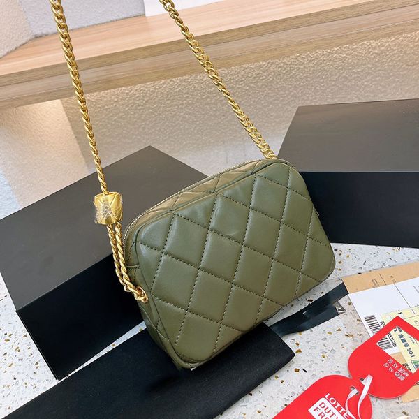 

luxury women small gold pillar designer shoulder bag matelasse adjustable chain leather quilted fashion versatile classic zipper crossbody t