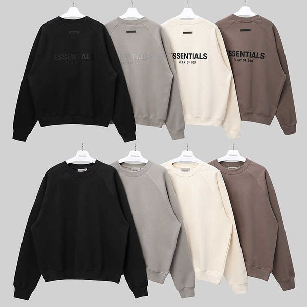 

hoodie sweatshirt essentials men women sweater hoodie long sleeve pullover fear god multi thread round neck plush fashion loose men's a, Black