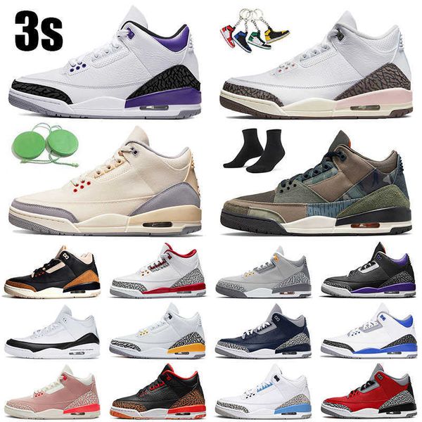 

jumpman 3 basketball shoes dark iris neapolitan men trainers sneakers muslin 3s kumquat cardinal red desert elephant women sports patchwork, Black