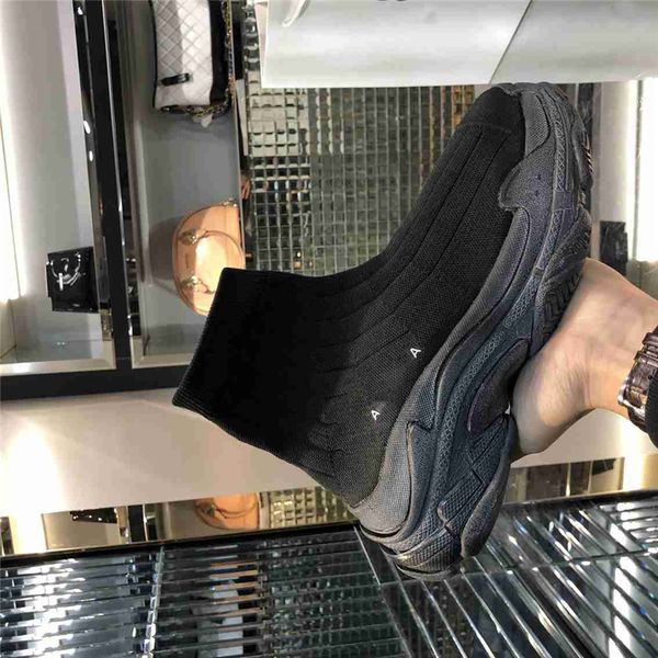 

men and women boots balencaigaity fashion fashion leather canvas wool cotton winter warm wedding party casual flat shoes 02-011, Black