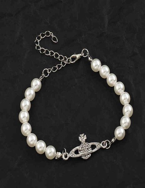 

kpop fashion pearl planet pendant bracelet female 2021 retro punk creative temperament wedding banquet allmatch whole8608845, Golden;silver