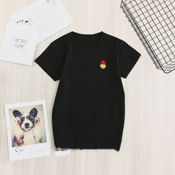 

2022 men's tees t shirt pure cotton short-sleeved fashion short t-shirt couple models men women printed, White;black