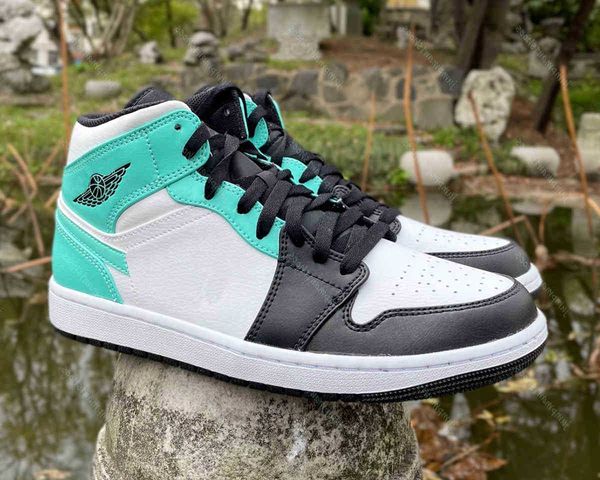 

shoes jumpman 1 mid womens 1s black white blue outdoor sports