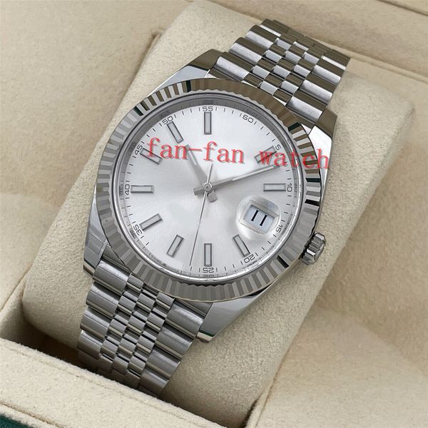 

2022 3215 men watches 126334 datejust 41mm box papers jubilee bracelet white dial, Slivery;brown