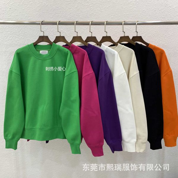 

men hoody fashion amri hoodie designer cotton autumn winter high macaron embroidery love round neck plush sweater pullover women casual swea, White;black