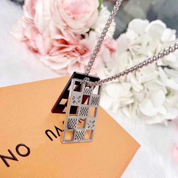 

brand double tag necklace designer luxury pendant necklace classic premium jewelry long chain fashion selected style designed for men and wo, Silver