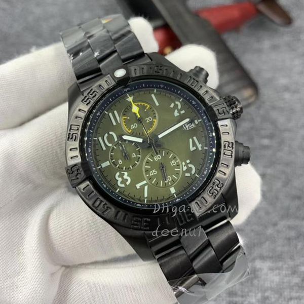 

men's handsome battery watch 46mm rubber stainless steel classic strap wrist watch designer fashion exquisite sapphire waterproof watch, Slivery;brown