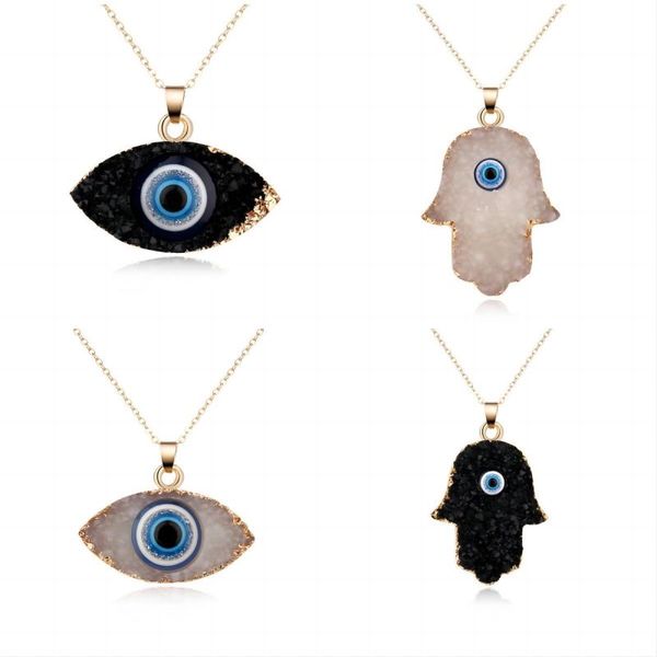 

turkish evil eye necklace faith protection lucky jewelry for women and girls hand of fatima pendant necklaces, Silver