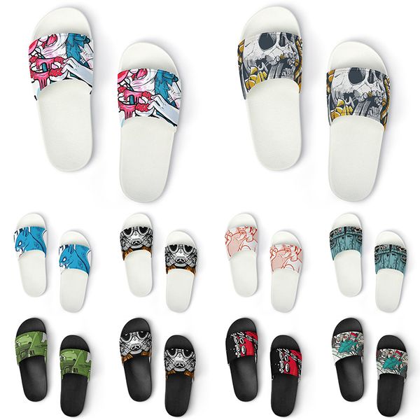 

ustom men 2023 shoes pvc slippers women diy home indoor outdoor sneakers customized beach trainers slip-on color12, Black