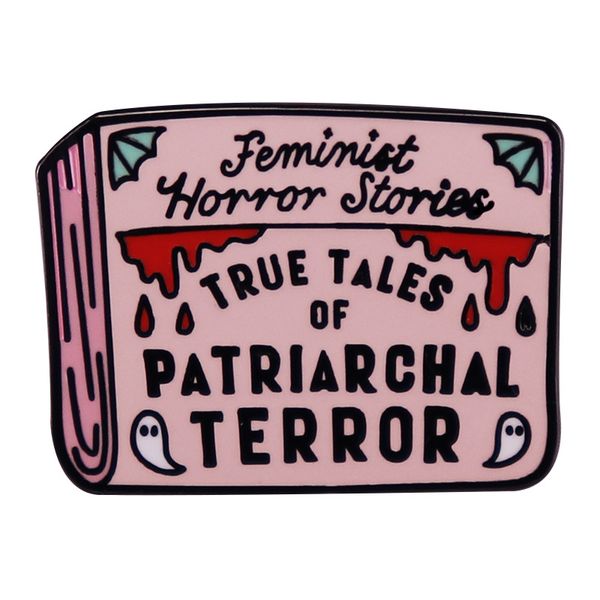 

feminism horror story brooch pins enamel metal badges lapel pin brooches jackets jeans fashion jewelry accessories, Blue