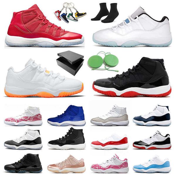 

authentic jumpman 11 11s men basketball outdoor shoes 25th anniversary citrus concord bred low legend blue cap and gown women trainers, Black