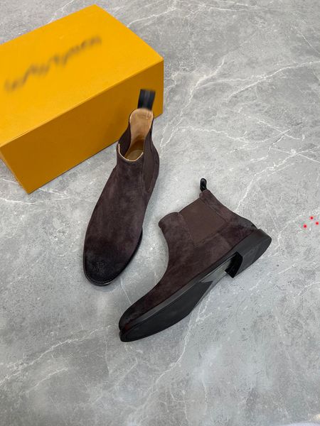 

designer men ankle boot luxury brand platform letter printing martin boots genuine man leather winter booties shoes with box size 39-45 -k05, Black