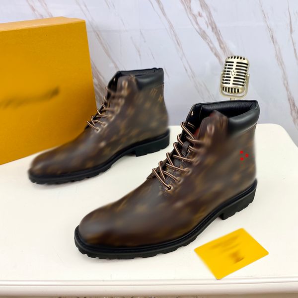

2023 designer men ankle boots man wonderland ranger beaubourg mens calfskin martin booties fashion boot luxurys discovery flat bottom warm -, Black