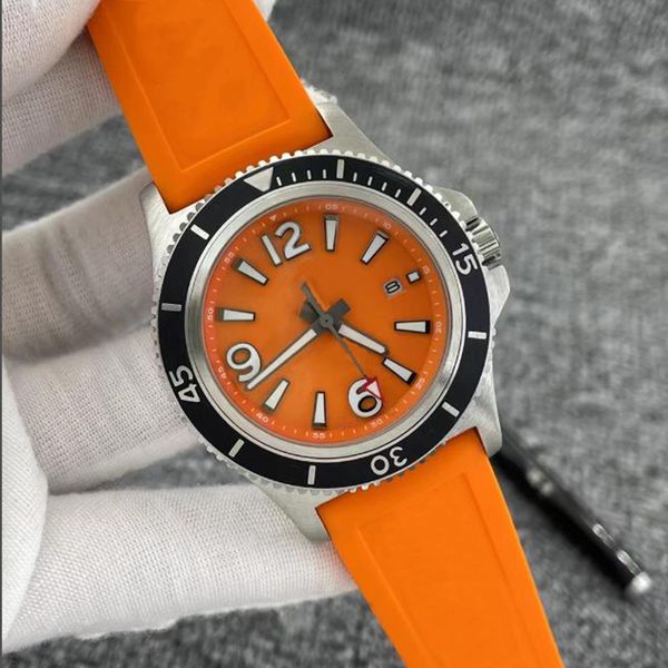 

men's new era automatic watch 46mm rubber classic strap wrist watch designer fashionable exquisite sapphire waterproof watches, Slivery;brown