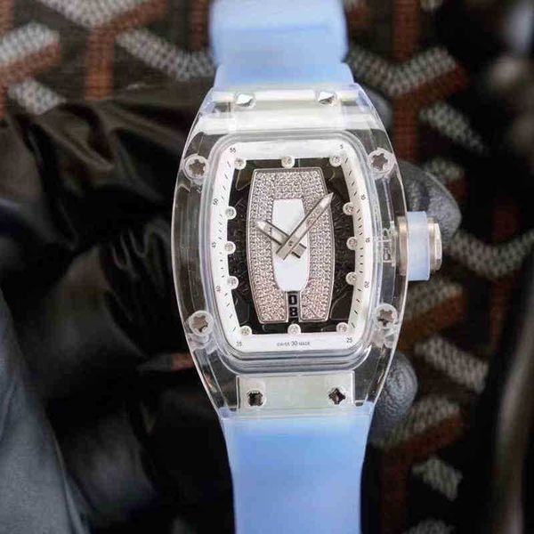 

watch designer luxury mens mechanical watches richa wristwatch milles business leisure rm07 02 fully automatic r crystal tape trend womens, Slivery;black
