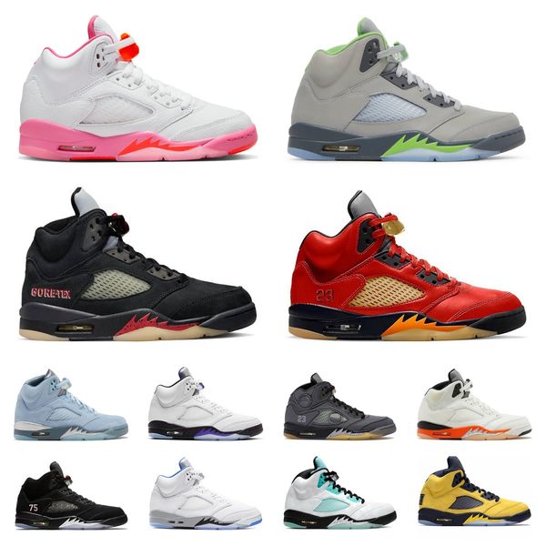 

jumpman 5 5s basketball shoes university blue aqua orewood brown green bean fire red mars alternate grape black metallic safety orange ragin