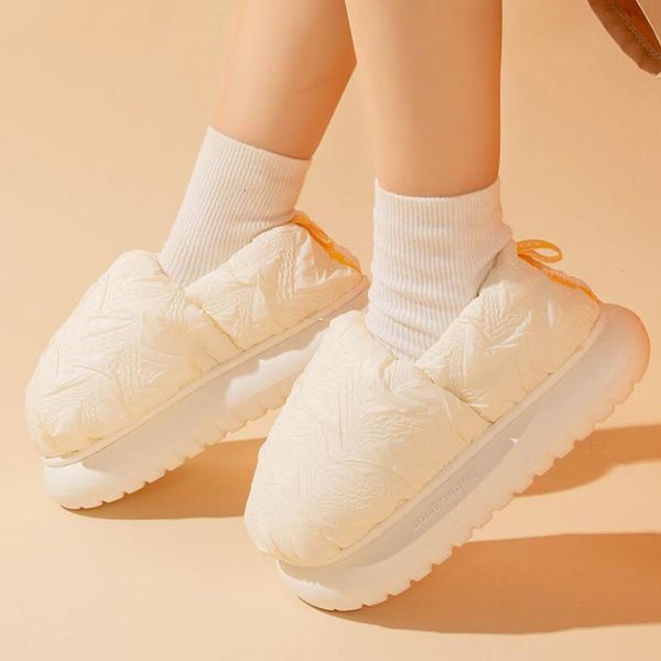 

boots women's platform waterproof cloud shoes for female keep warm down cloth soft sole high heels couple pink furry snow boot 221114, Black