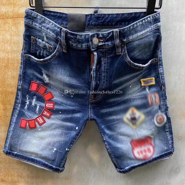 

2022 designer new fashion mens ripped short jeans clothing summer shorts breathable denim male 888, Blue