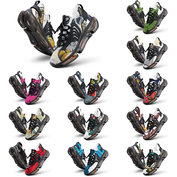 

elastic running shoes custom shoes men women diy white black green yellow red blue mens trainer outdoor sneakers size 38-46 color45