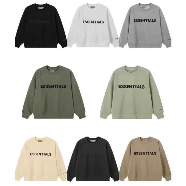 

mens womens warm essentials hooded hoodies fashion streetwear pullover fog fear god multi thread essentials chest letter high tide brand ro, Black