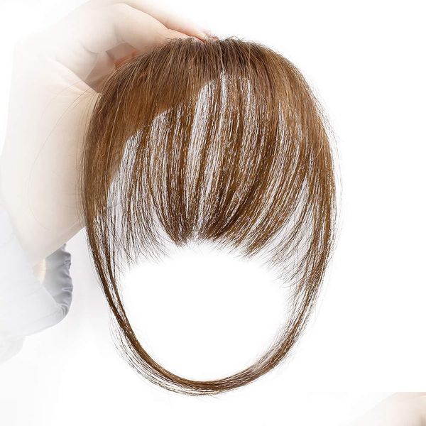 

human bangs natural real human hair bangs/fringe hand tied mini flat clip-in extension bleach blonde drop delivery 2021 products remy dhg8i, Black