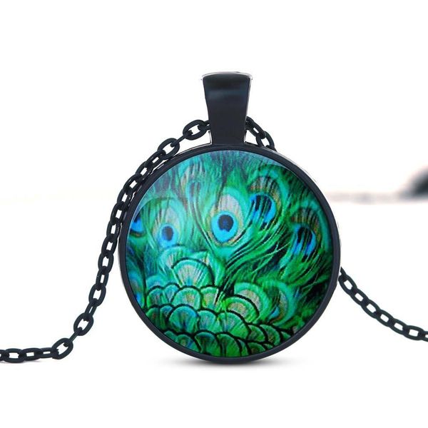 

pendant necklaces new fashion crystal necklace with animal pattern charm handmade unique art peacock wiggling feather necklaces whol dhvdh, Silver