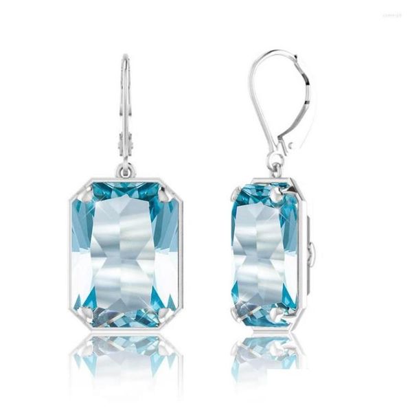 

dangle chandelier dangle earrings real sterling sier 925 for women long brand jewelry gemstone aquamarine earring brilliant gift c dhp2f, Silver