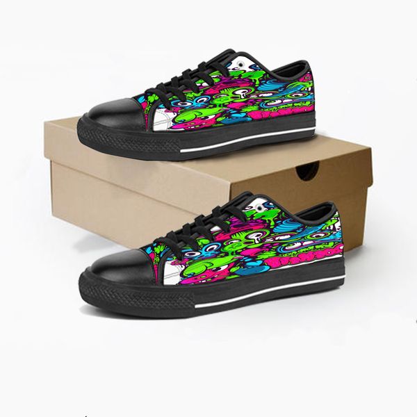

men women diy custom shoes low canvas skateboard sneakers triple black customization uv printing sports sneakers danta fire red 139-14