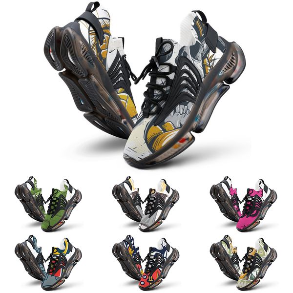 

elastic running shoes custom shoes men women diy white black green yellow red blue mens trainer outdoor sneakers size 38-46 color35