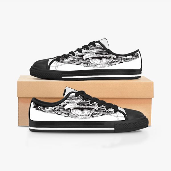 

men women diy custom shoes low canvas skateboard sneakers triple black customization uv printing sports sneakers danta 149-2