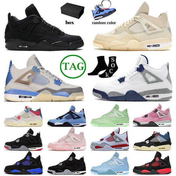 

with box jumpman 4 4s iv designer basketball shoes for retro men women j4 midnight navy blue thunder cactus jack sb bred military black cats
