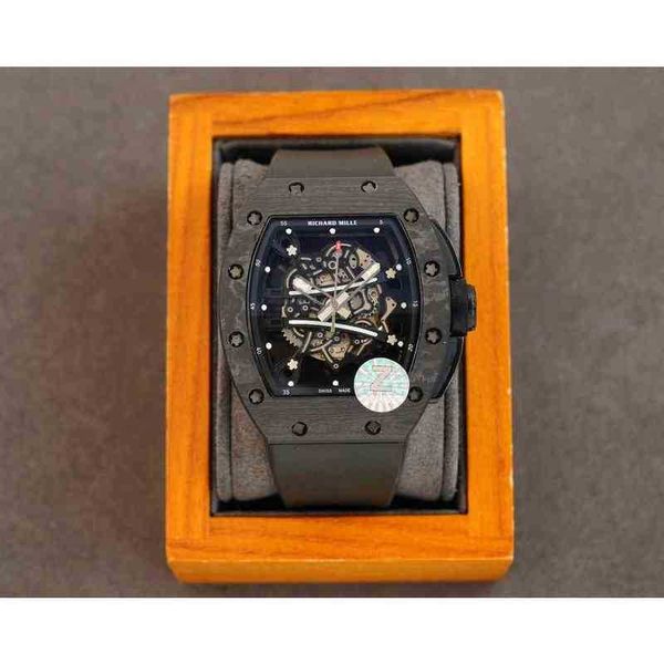 

luxury watches for mens mechanical watch richa mill rm59-01 fully automatic movement sapphire mirror rubber watchband swiss brand sport wris, Slivery;brown