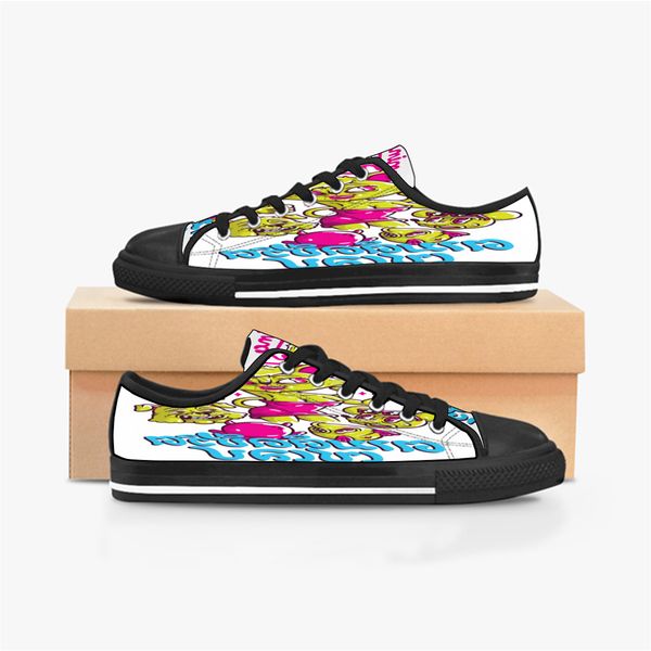 

men women diy custom shoes low canvas skateboard sneakers triple black customization uv printing sports sneakers br77