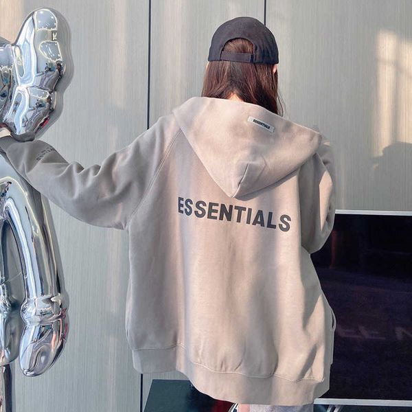 

designer hoodie warm essentials hooded hoodies sweater suit mens womens fashion streetwear pullover plush hooded zipper hoodie trendy coat f, Black