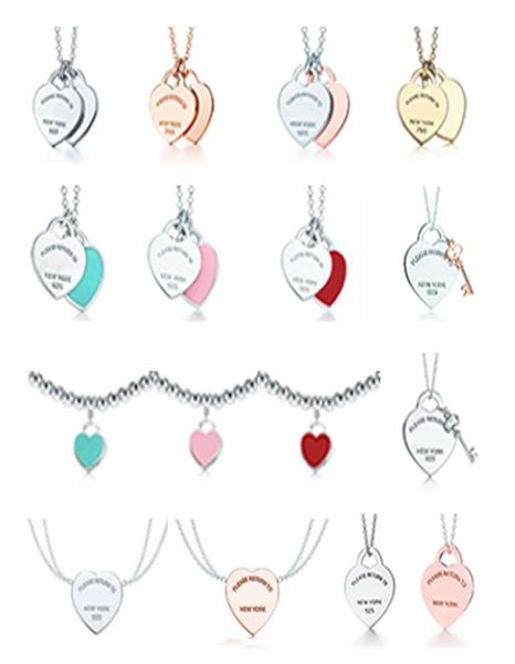 

designer love heart pendant necklaces luxury women necklaces 925 silver jewelry birthday christmas gift wedding statement bangle w8181468