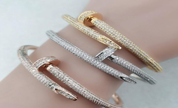 

luxury nail bangle gypsophila diamond stainless steel fashion couple gold bracelet women jewelry in hand valentine day gift for gi3095449, Golden;silver