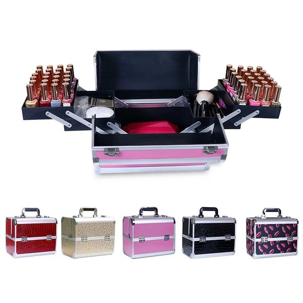 

suitcases women cosmetic bags nails makeup toolbox multifunction pvc beauty box travel bag luggage bag suitcase girl light handbag 221114