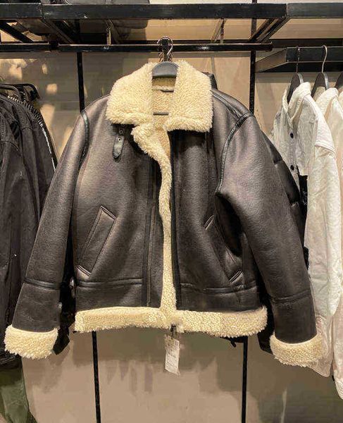

new autumnwinter 2021 men will thicken and keep warm imitation lamb coat j220727, Black