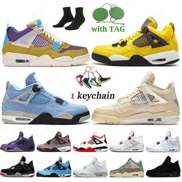 

4s mens jumpman basketball shoes 4 retro bred kaws grey outdoor womens men desert moss university blue white bred trainers sneakers with box