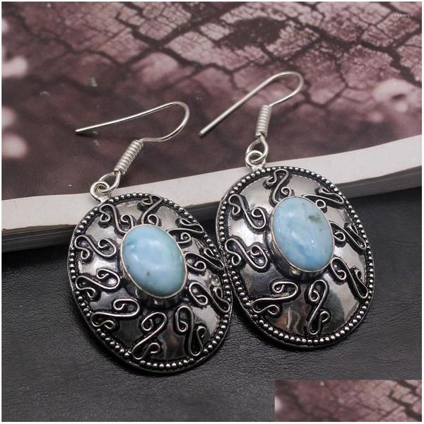 

dangle chandelier dangle earrings hermosa 49 off elegant cute vintage blue larimar for women 2 1/8 inch 152 drop delivery jewelry dhsaz, Silver