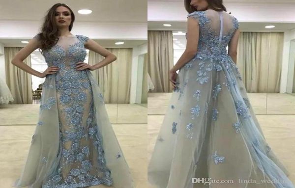 

2019 sheer backless prom dress a line with hand made flowers tulle formal holidays wear graduation evening party gown custom made 9394097, Black