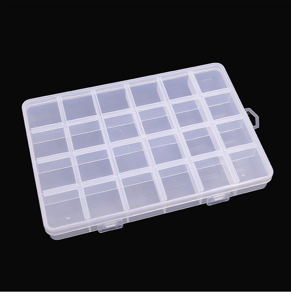 

fixed 24 cases of transparent jewelry parts box packaging hair line fishing gear beaded deskfinishing plastic storage tool box