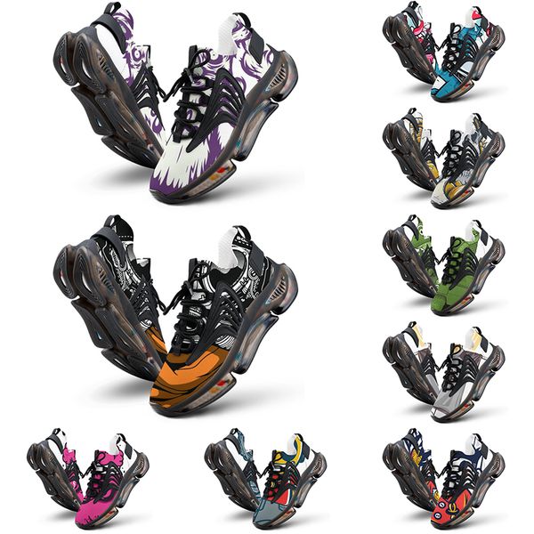 

elastic running shoes custom shoes men women diy white black green yellow red blue mens trainer outdoor sneakers size 38-46 color52