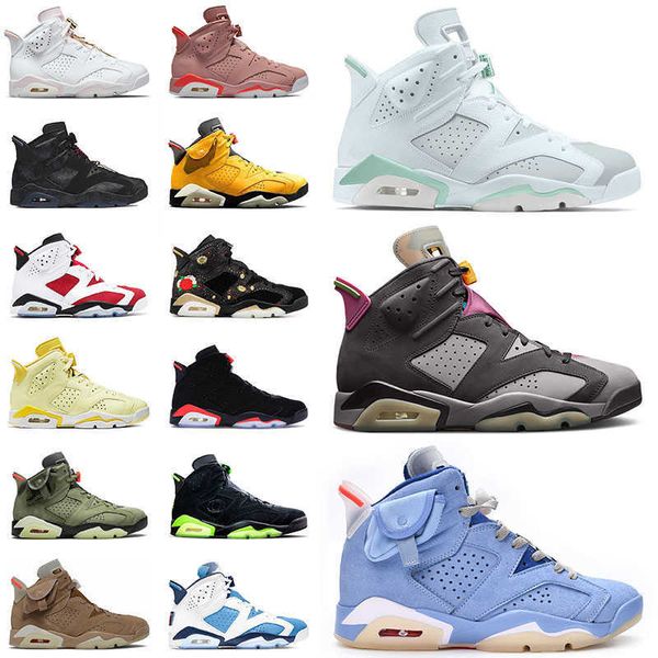 

6s 6 vi men women jumpman basketball shoes bordeaux british khaki unc blue cactus jack floral pink gold hoops green designer sports sneakers, Black
