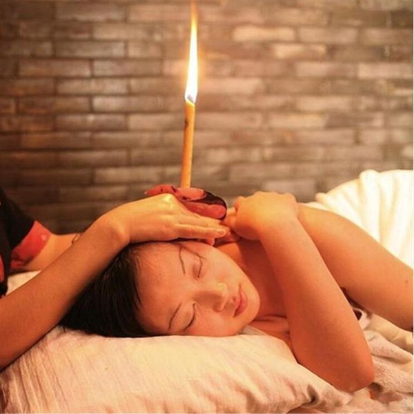 

100 pcs coning beewax natural ear candle ear candling therapy straight style ear care mixed sent 289e