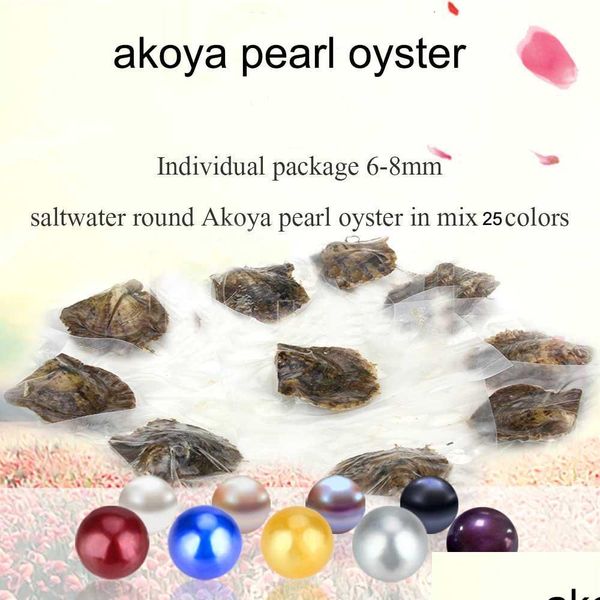 

pearl wholesale south sea akoya pearl oyster round 67mm 25 mix colors seawater natural ctured in fresh mussel farm drop delivery jewe dhzql, White