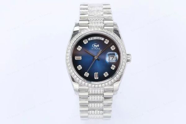 

men's automatic watch with diamond dual calendar display 316 stainless steel business style, Slivery;brown